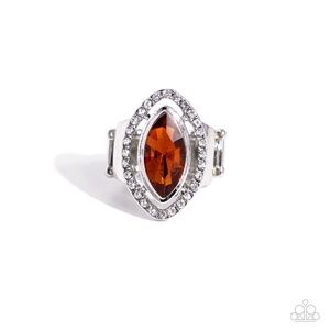 Amber , rhinestone ring
